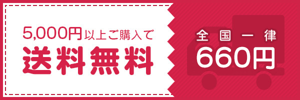 5,000円以上ご購入で配送料無料 送料全国一律660円
