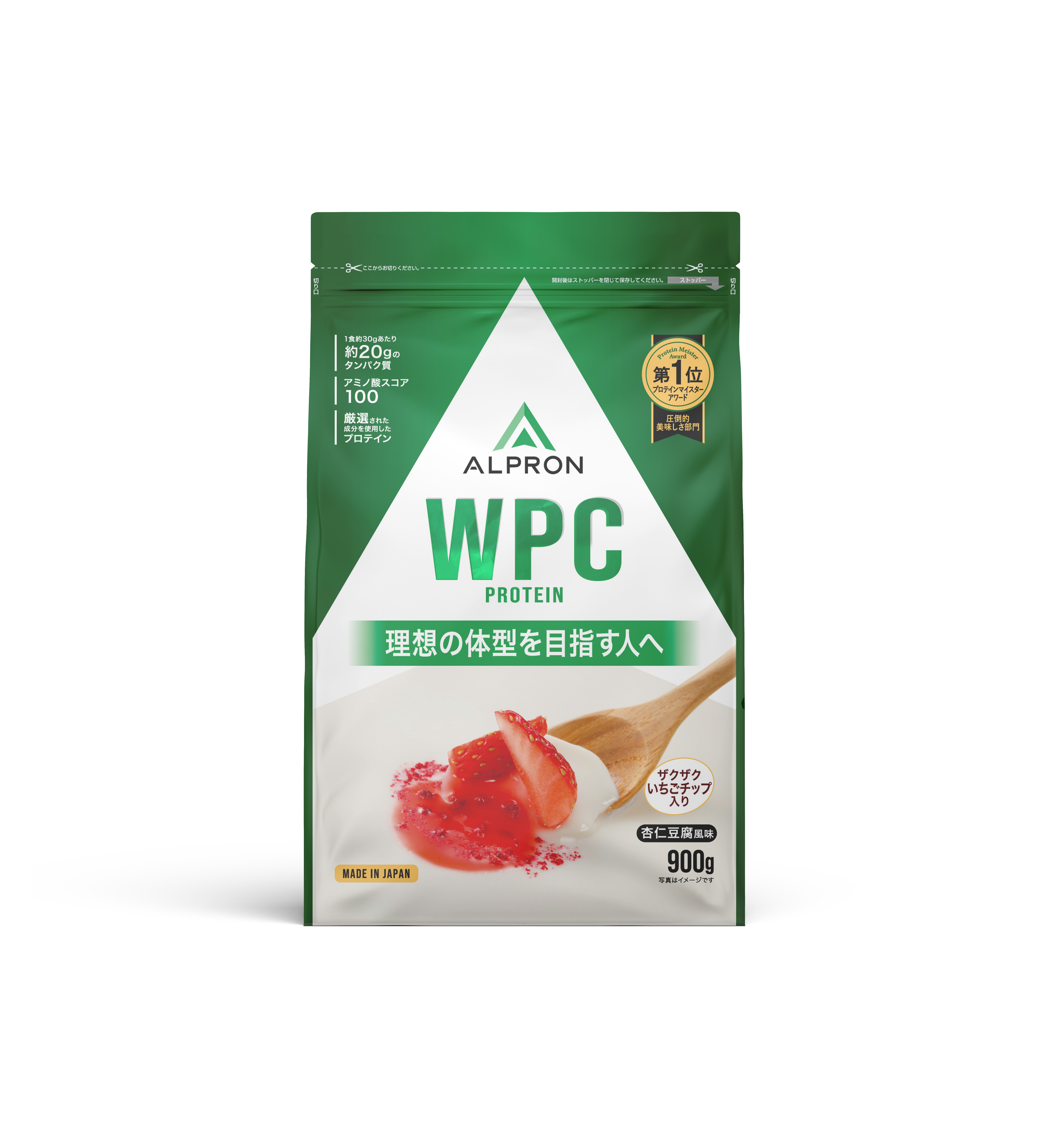 ALPRON WPC　杏仁豆腐風味【イチゴチップ入り】（900ｇ）