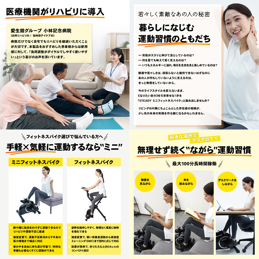 STEADY ミニフィットネスバイク ST121【送料無料】