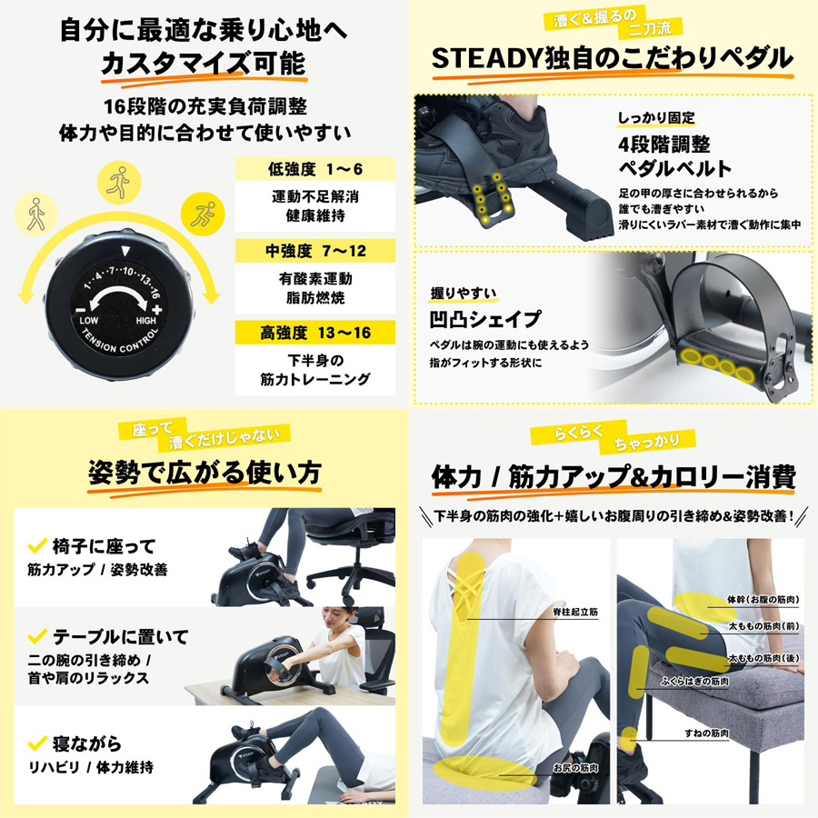STEADY ミニフィットネスバイク ST121【送料無料】